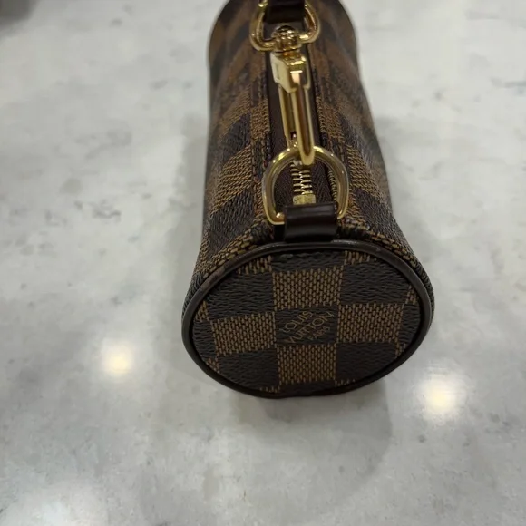 Louis Vuitton Pochette Papillion Damier Ebene Canvas and Leather purse